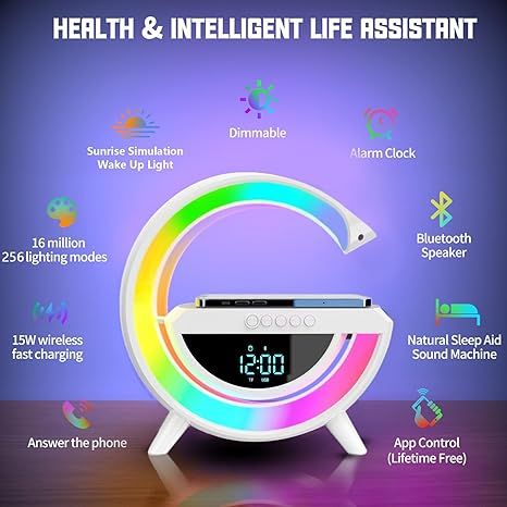 مكبر صوت بشاحن لاسلكي رقمي بتقنية LED