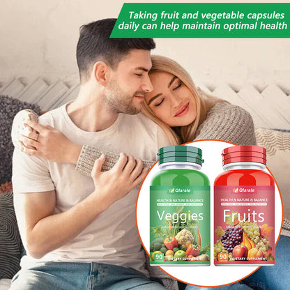 Qlarale Whole Food Fruits & Veggies – Natural Nutrition for Adults & Kids – 90 Capsules (30 Servings) Velora