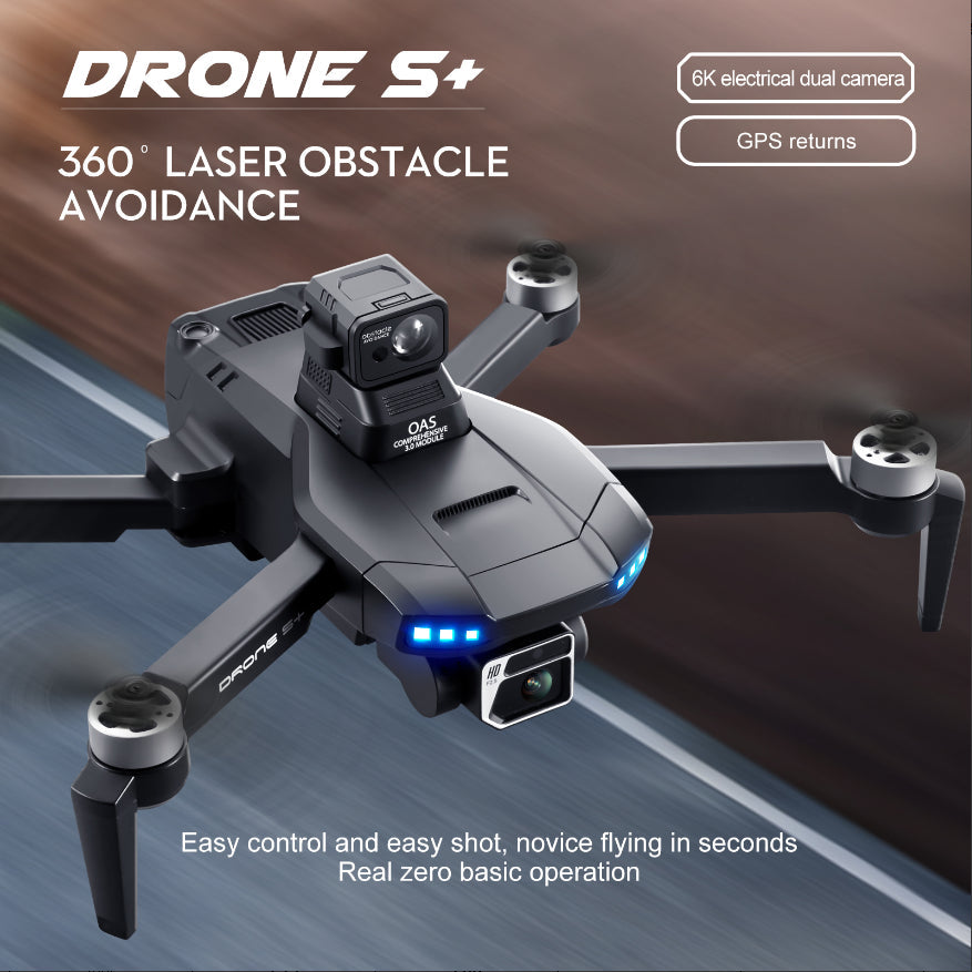 DRONE S+ 6K Electric Tuning Dual-Camera Drone With 360° Laser Obstacle Avoidance, GPS Automatic Return, Perfect Aerial Photography Tool For Beginners With Zero Threshold Velora