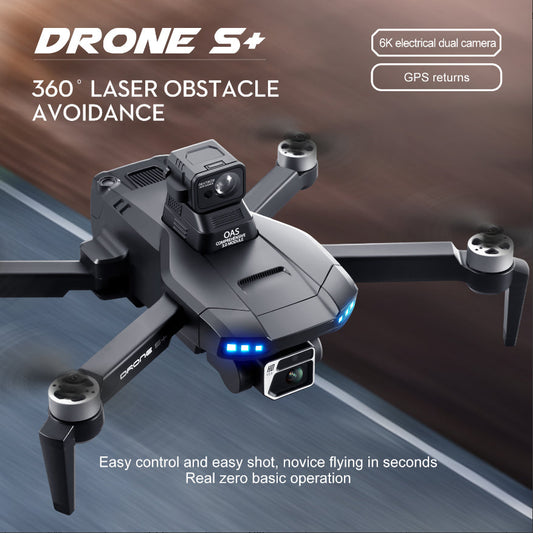 DRONE S+ 6K Electric Tuning Dual-Camera Drone With 360° Laser Obstacle Avoidance, GPS Automatic Return, Perfect Aerial Photography Tool For Beginners With Zero Threshold Velora