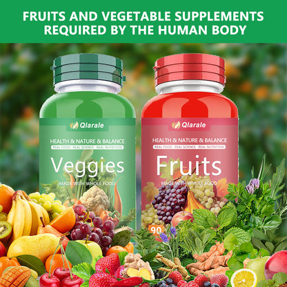 Qlarale Whole Food Fruits & Veggies – Natural Nutrition for Adults & Kids – 90 Capsules (30 Servings) Velora