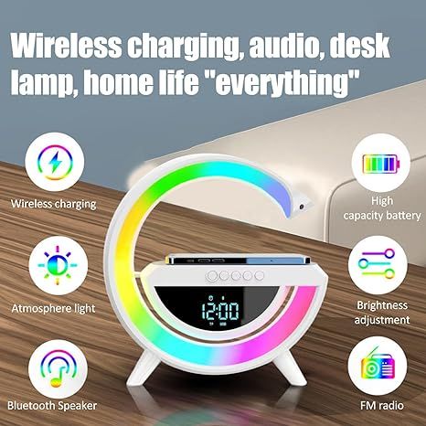 مكبر صوت بشاحن لاسلكي رقمي بتقنية LED