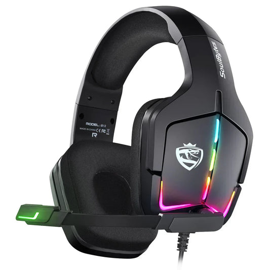 سماعة رأس للألعاب RGB سلكية للكمبيوتر، سماعة رأس PS4