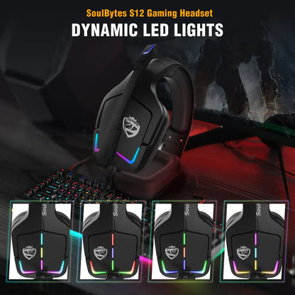 سماعة رأس للألعاب RGB سلكية للكمبيوتر، سماعة رأس PS4