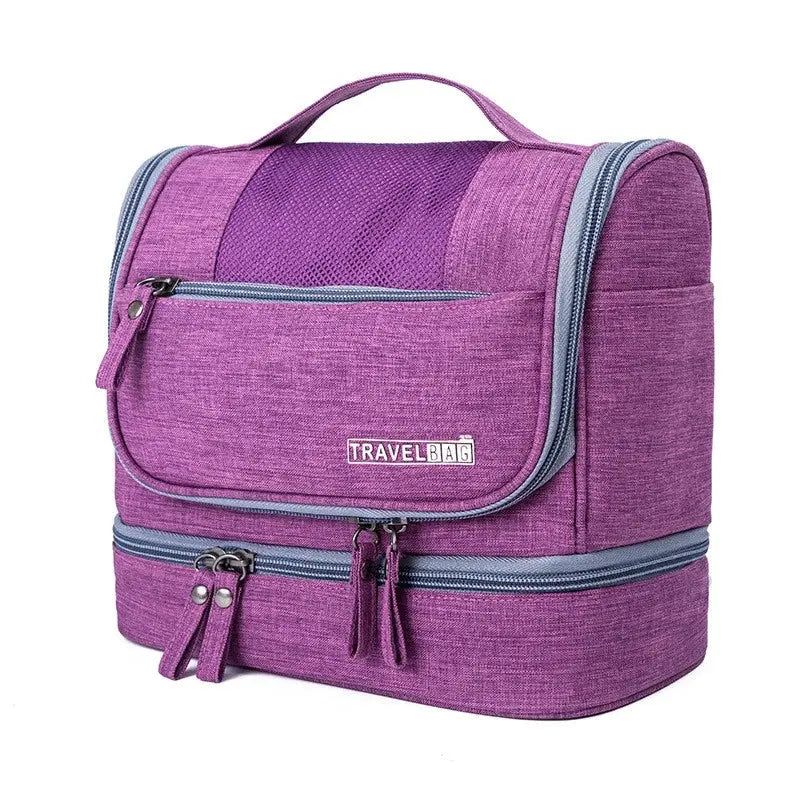 Large Travel Cosmetic Bag with Waterproof Hanging Hook © Velora