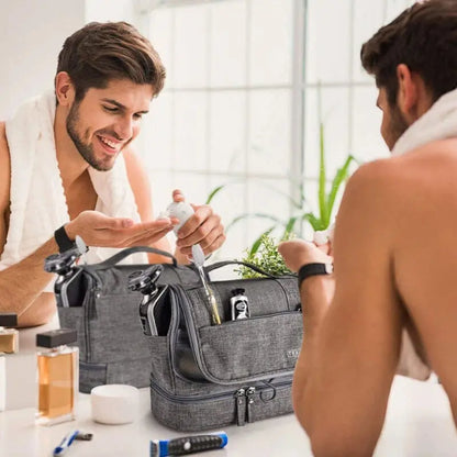 Large Travel Cosmetic Bag with Waterproof Hanging Hook © Velora