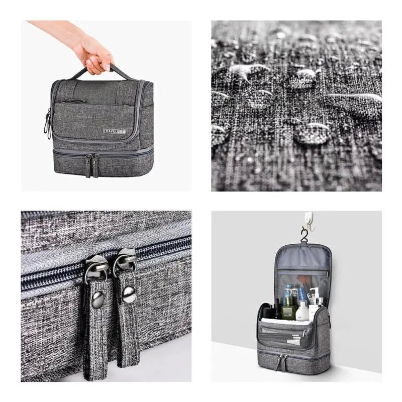 Large Travel Cosmetic Bag with Waterproof Hanging Hook © Velora