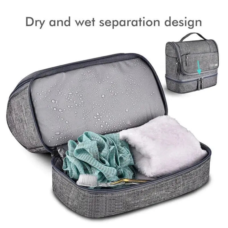 Large Travel Cosmetic Bag with Waterproof Hanging Hook © Velora