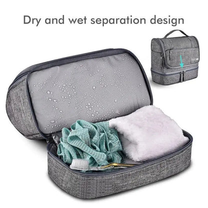 Large Travel Cosmetic Bag with Waterproof Hanging Hook © Velora